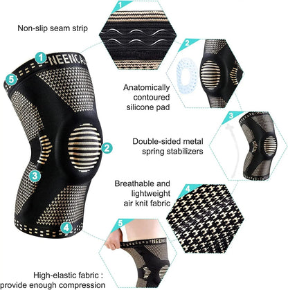 Copper Knee Support With Patella Gel Pad Side Stabilizers For Pain Relief And Joint Support 2