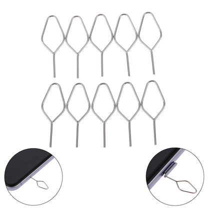 10Pcs Universal Metal Sim Card Tray Pin Eject Removal Tools, Phone Needle Opener, Ejector Key for Smartphones