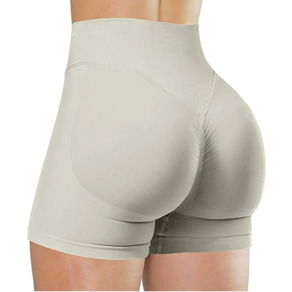 High Waisted Yoga Shorts Fashionable Solid Color Running Fitness Leggings 8