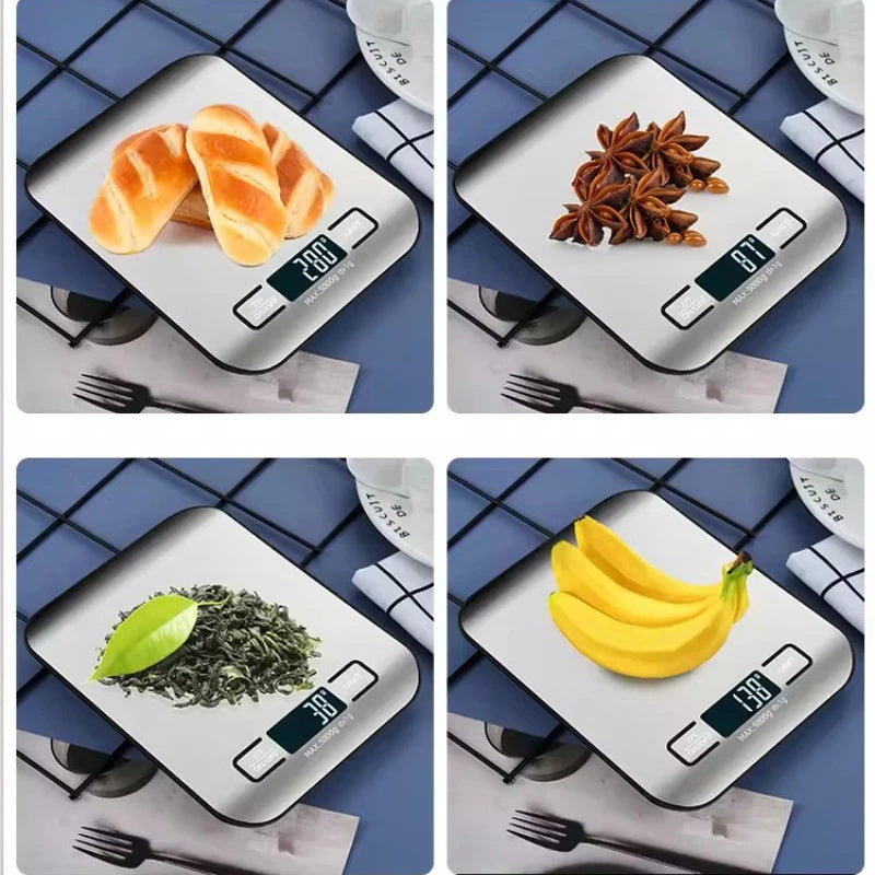 Precision Digital Kitchen Scale With LED Display 5kg1g Accuracy Stainless Steel Platform For Baking 1