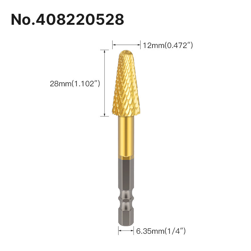 Professional Rotary File Set with Hexagon Shank, Titanium Coated Carbide Burrs for Metal Grinding, Wood Carving