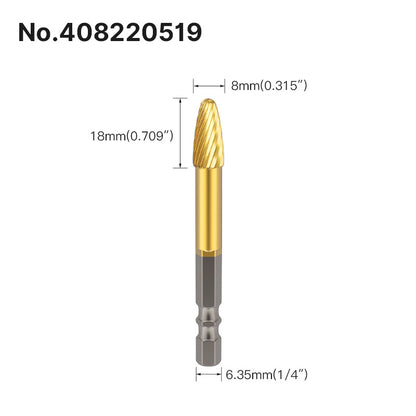 Professional Rotary File Set with Hexagon Shank, Titanium Coated Carbide Burrs for Metal Grinding, Wood Carving