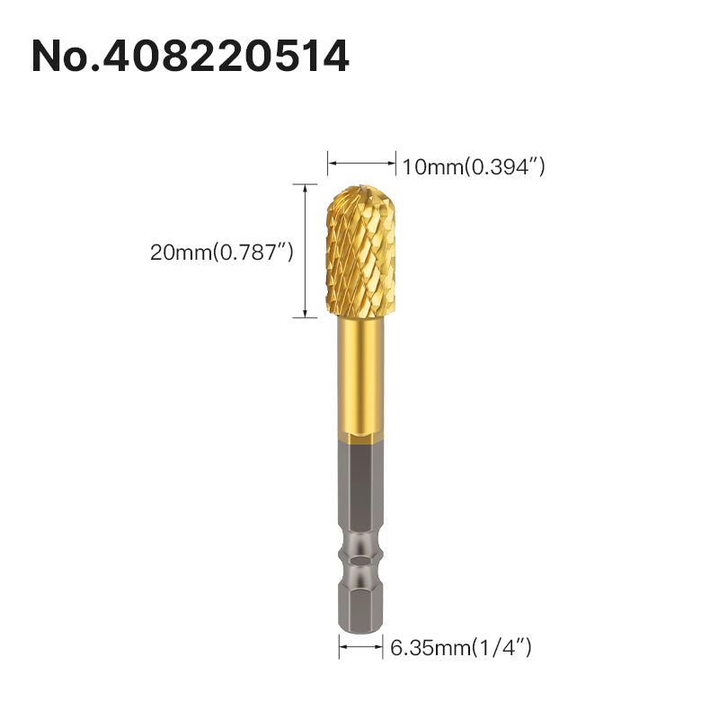 Professional Rotary File Set with Hexagon Shank, Titanium Coated Carbide Burrs for Metal Grinding, Wood Carving