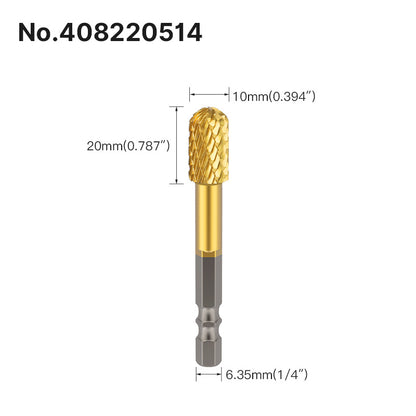 Professional Rotary File Set with Hexagon Shank, Titanium Coated Carbide Burrs for Metal Grinding, Wood Carving