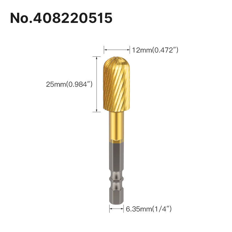 Professional Rotary File Set with Hexagon Shank, Titanium Coated Carbide Burrs for Metal Grinding, Wood Carving