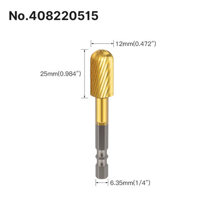 Professional Rotary File Set with Hexagon Shank, Titanium Coated Carbide Burrs for Metal Grinding, Wood Carving