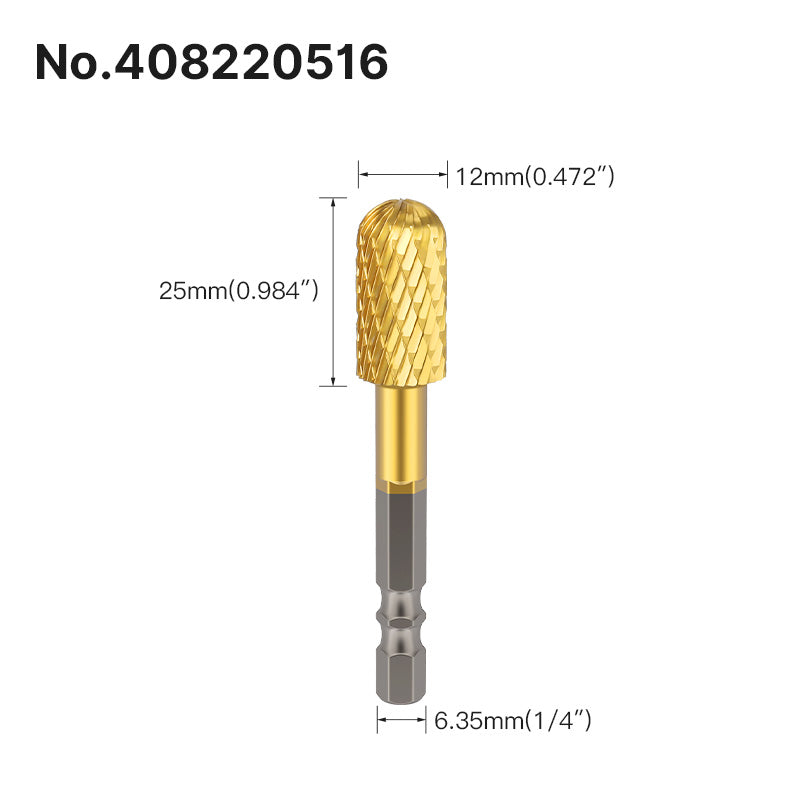 Professional Rotary File Set with Hexagon Shank, Titanium Coated Carbide Burrs for Metal Grinding, Wood Carving