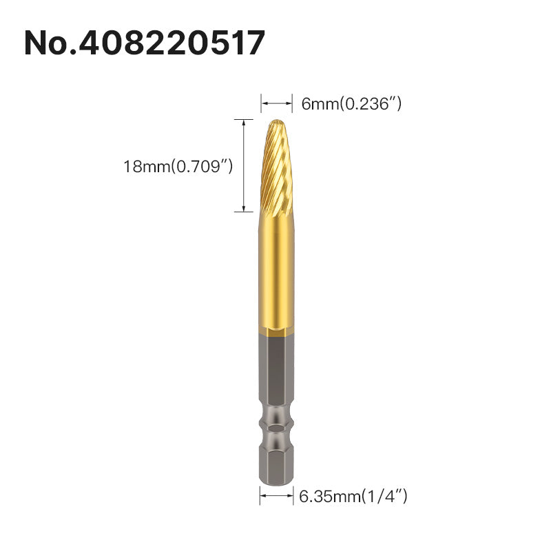 Professional Rotary File Set with Hexagon Shank, Titanium Coated Carbide Burrs for Metal Grinding, Wood Carving
