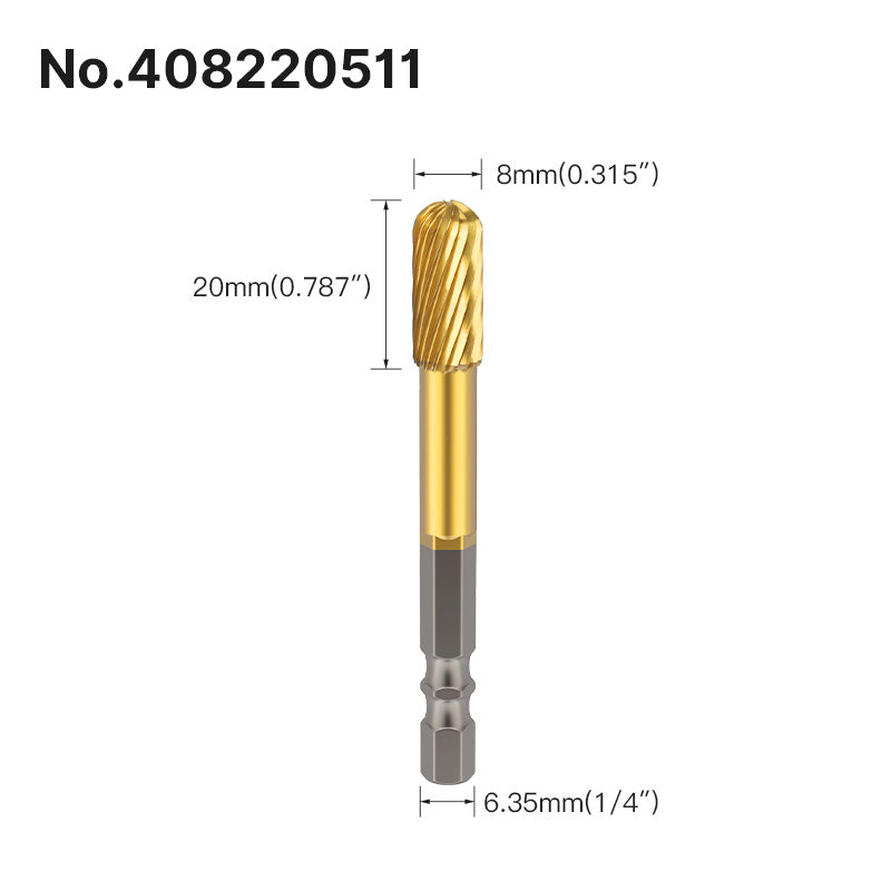 Professional Rotary File Set with Hexagon Shank, Titanium Coated Carbide Burrs for Metal Grinding, Wood Carving