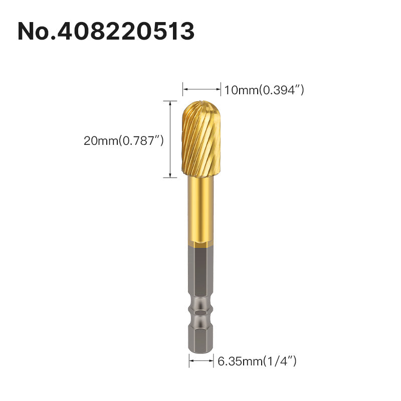 Professional Rotary File Set with Hexagon Shank, Titanium Coated Carbide Burrs for Metal Grinding, Wood Carving