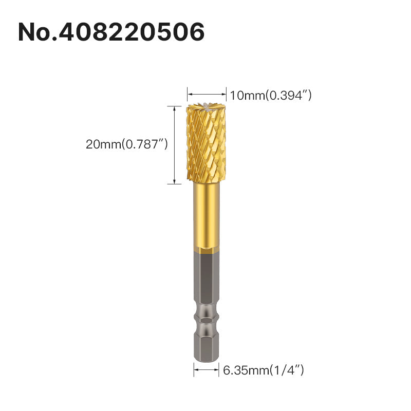 Professional Rotary File Set with Hexagon Shank, Titanium Coated Carbide Burrs for Metal Grinding, Wood Carving