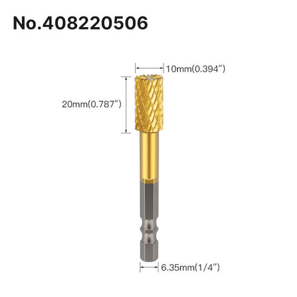Professional Rotary File Set with Hexagon Shank, Titanium Coated Carbide Burrs for Metal Grinding, Wood Carving