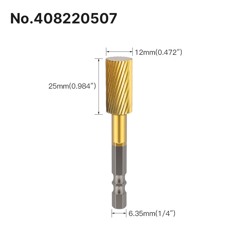 Professional Rotary File Set with Hexagon Shank, Titanium Coated Carbide Burrs for Metal Grinding, Wood Carving