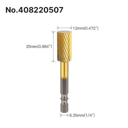 Professional Rotary File Set with Hexagon Shank, Titanium Coated Carbide Burrs for Metal Grinding, Wood Carving