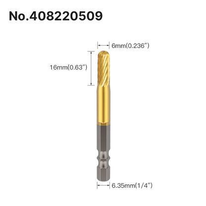 Professional Rotary File Set with Hexagon Shank, Titanium Coated Carbide Burrs for Metal Grinding, Wood Carving