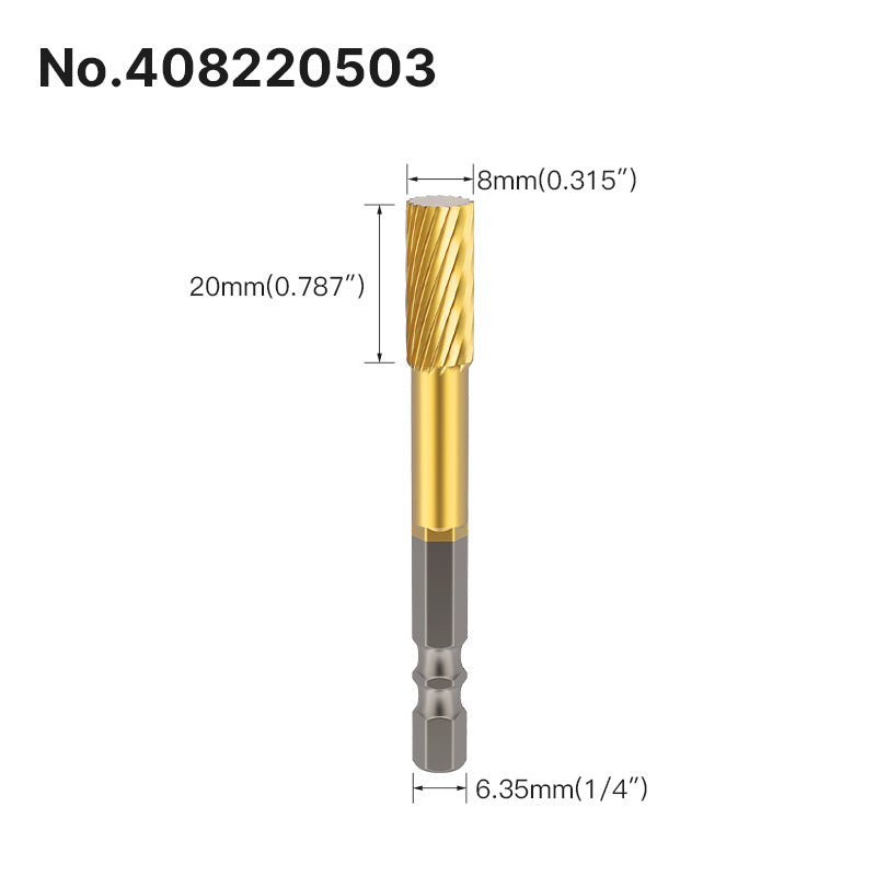 Professional Rotary File Set with Hexagon Shank, Titanium Coated Carbide Burrs for Metal Grinding, Wood Carving