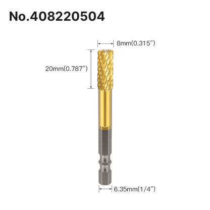 Professional Rotary File Set with Hexagon Shank, Titanium Coated Carbide Burrs for Metal Grinding, Wood Carving