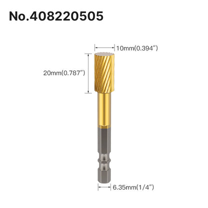 Professional Rotary File Set with Hexagon Shank, Titanium Coated Carbide Burrs for Metal Grinding, Wood Carving