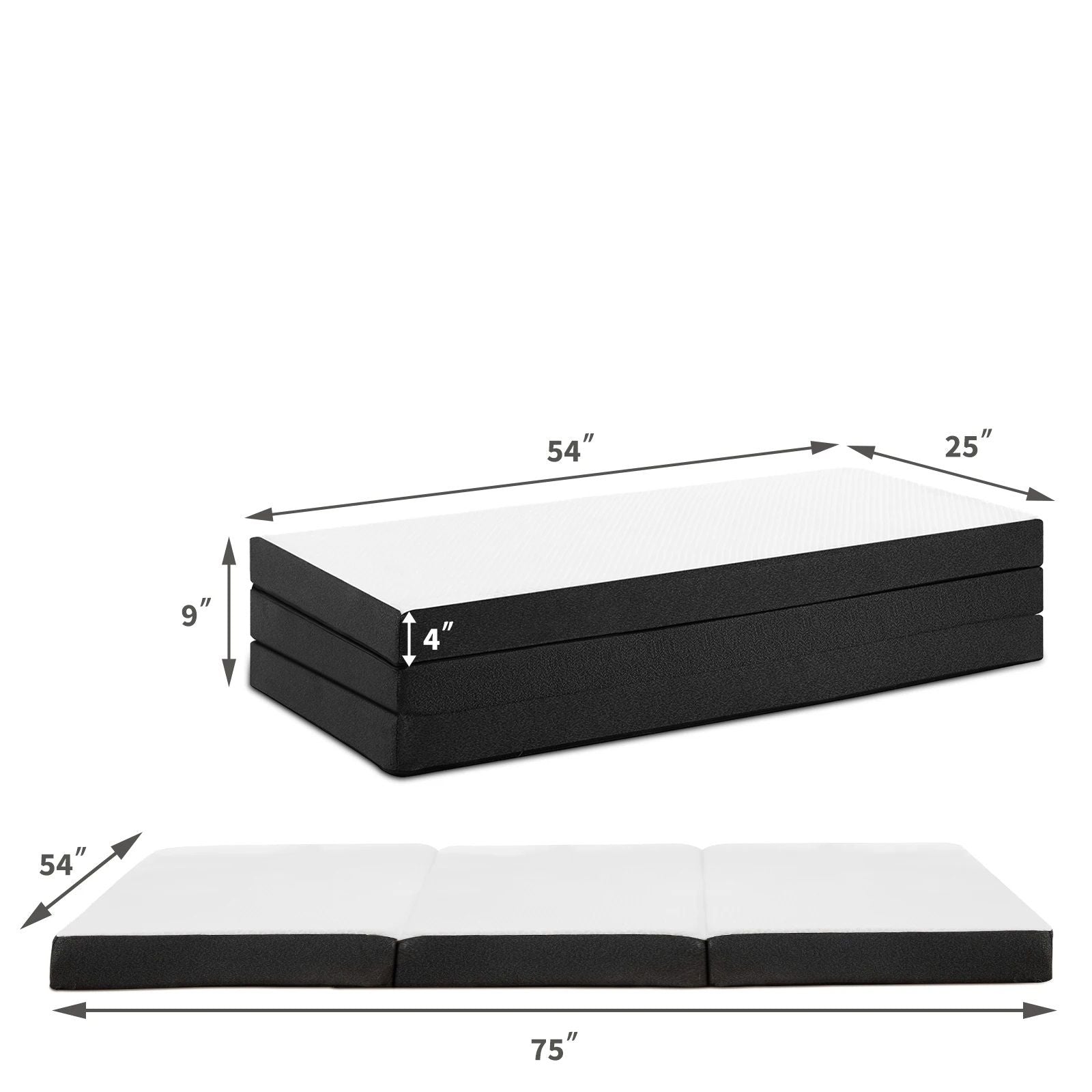 Three Fold Portable Floor Bed CertiPURUS Certified Foldable Mattress For Travel Camping Yoga Guests 7