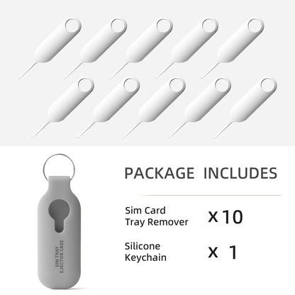 10 Pack SIM Card Eject Pin Removal Tools, Fits All iPhone, Samsung, Android Cell Phones, Mobile SIM Tray Opener