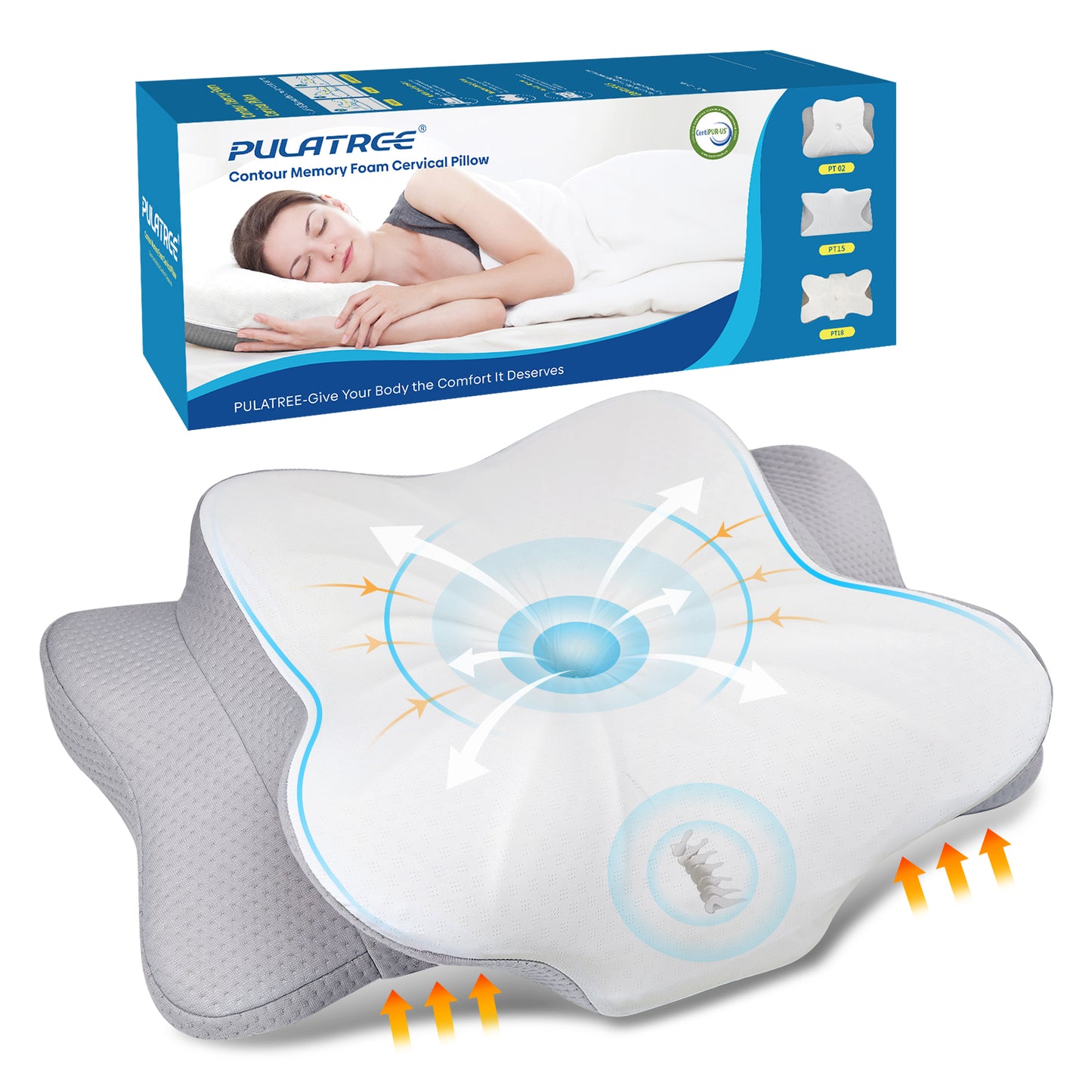 Relaxing Cervical Pillow | Orthopedic Ergonomic Memory Foam for Neck Pain Relief | Odorless & Breathable Slow Rebound