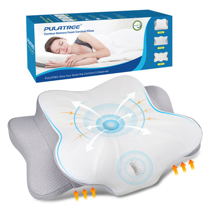 Relaxing Cervical Pillow | Orthopedic Ergonomic Memory Foam for Neck Pain Relief | Odorless & Breathable Slow Rebound
