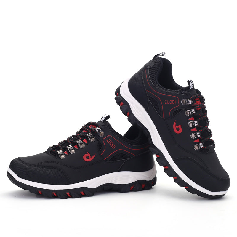 Mens Genuine Leather Casual Shoes, Lightweight Tennis & Walking Sneakers for Spring, Autumn, and Winter