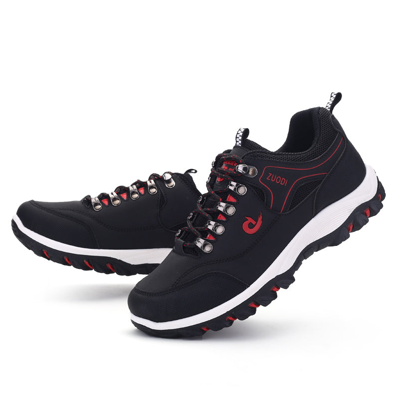 Mens Genuine Leather Casual Shoes, Lightweight Tennis & Walking Sneakers for Spring, Autumn, and Winter