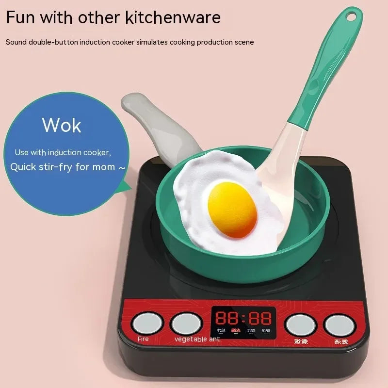 Kids Kitchen Toys Play Set  Kitchen Accessories Kit With Play Pots Pans  Pretend Food For Toddlers  4