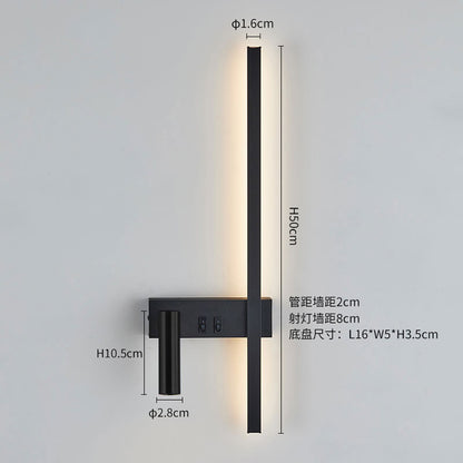 Wall lamp Nordic modern black and white minimalist living room sofa background wall decorative lamp light luxury bedroom bedside