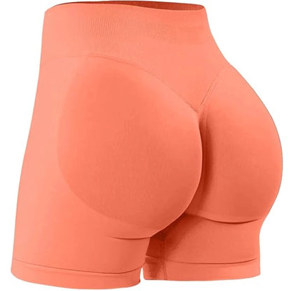 High Waisted Yoga Shorts Fashionable Solid Color Running Fitness Leggings 20