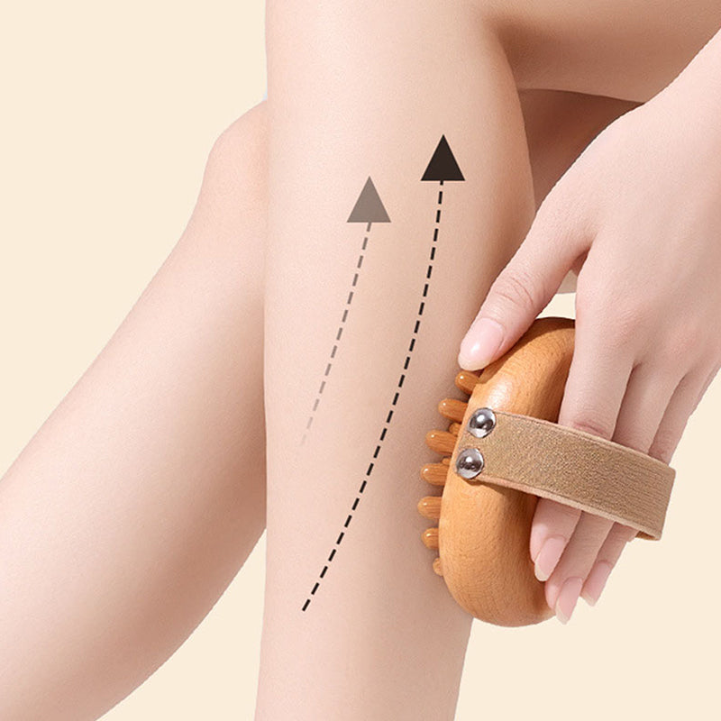 Soothing Wooden Body Massager  Scalp Massage Brush Air Cushion Anti Cellulite Brush For Lymphatic D 4