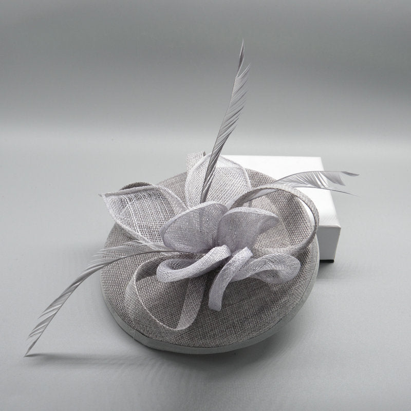 Elegant Women Wedding Fascinator Hat, Fashion Party Church Headpiece, Cocktail Feather Pillbox Headwear Hair Accessories