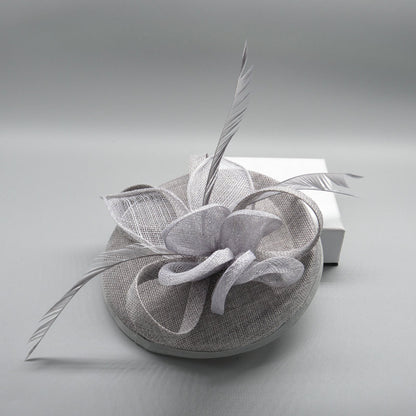 Elegant Women Wedding Fascinator Hat, Fashion Party Church Headpiece, Cocktail Feather Pillbox Headwear Hair Accessories