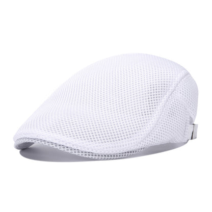 Unisex Summer Beret Hat Mesh Newsboy Cap, Golf Cabbie Driving Cap, Lightweight Short Sunhat Classic Fathers Hat