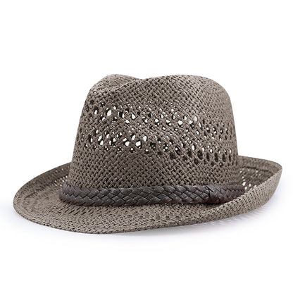 Women Summer Fashion Sun Cap, High Quality Paper Straw Hat, Dad Jazz Hat Men Cool Fedora Lightweight Wide Brim