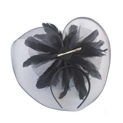 Elegant Mesh Fasinator Hat Top Flower Veil Half Face Derby Headband, Tea Party Cocktail Headwear for Women Vintage Style