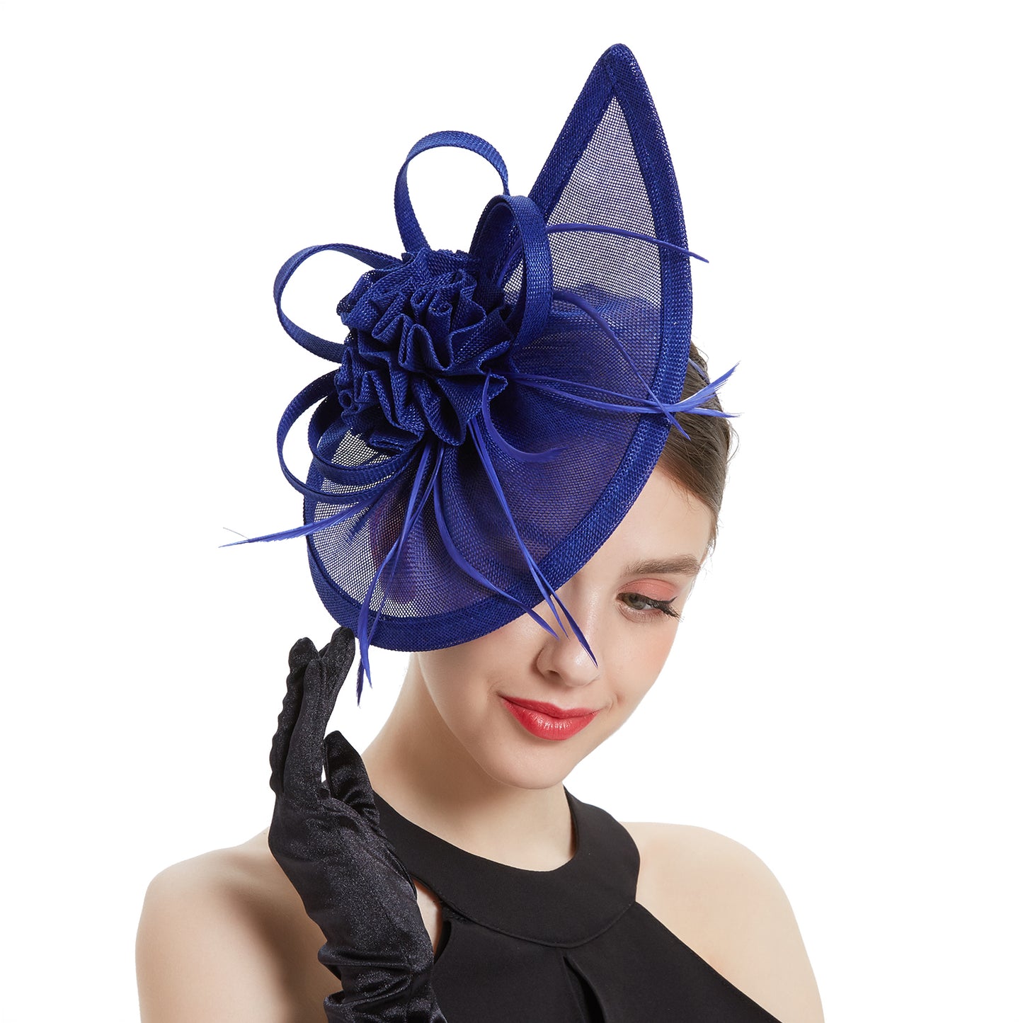 Kentucky Derby Sinamay Fascinator Hat for Women, Tea Party Teardrop Pillbox Hat, Elegant Headband for Cocktail, Wedding