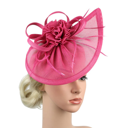 Kentucky Derby Sinamay Fascinator Hat for Women, Tea Party Teardrop Pillbox Hat, Elegant Headband for Cocktail, Wedding