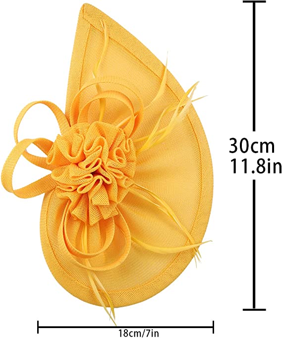 Kentucky Derby Sinamay Fascinator Hat for Women, Tea Party Teardrop Pillbox Hat, Elegant Headband for Cocktail, Wedding