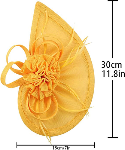 Kentucky Derby Sinamay Fascinator Hat for Women, Tea Party Teardrop Pillbox Hat, Elegant Headband for Cocktail, Wedding