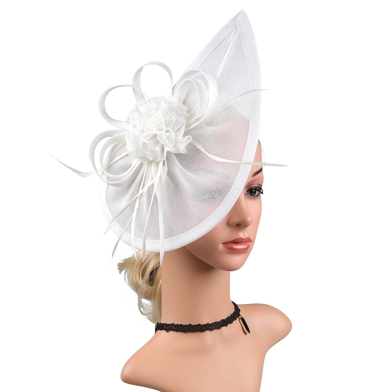 Kentucky Derby Sinamay Fascinator Hat for Women, Tea Party Teardrop Pillbox Hat, Elegant Headband for Cocktail, Wedding