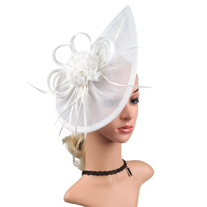 Kentucky Derby Sinamay Fascinator Hat for Women, Tea Party Teardrop Pillbox Hat, Elegant Headband for Cocktail, Wedding
