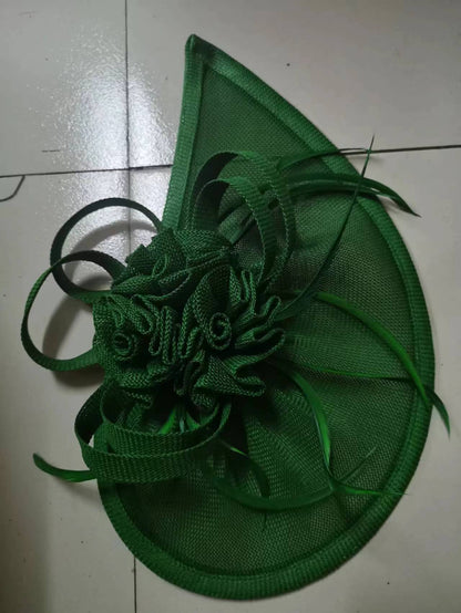 Kentucky Derby Sinamay Fascinator Hat for Women, Tea Party Teardrop Pillbox Hat, Elegant Headband for Cocktail, Wedding