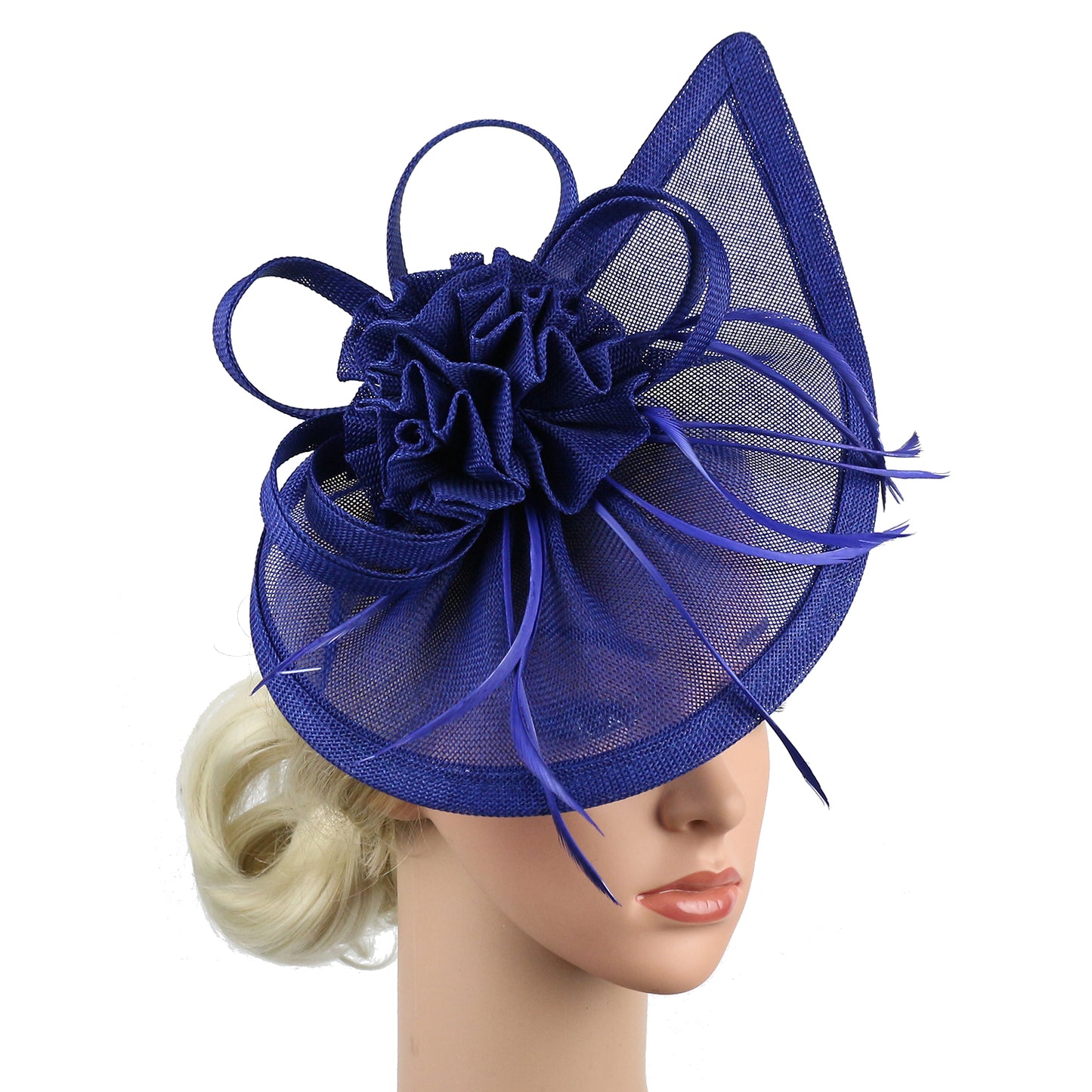 Kentucky Derby Sinamay Fascinator Hat for Women, Tea Party Teardrop Pillbox Hat, Elegant Headband for Cocktail, Wedding