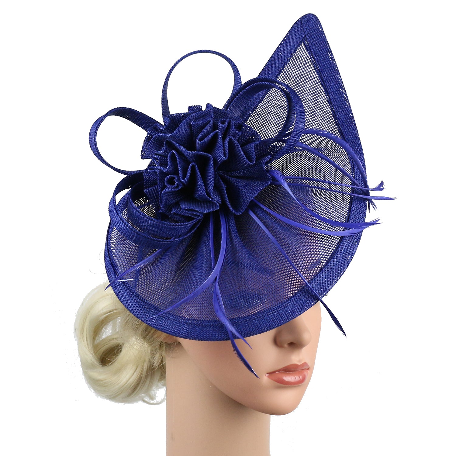 Kentucky Derby Sinamay Fascinator Hat for Women, Tea Party Teardrop Pillbox Hat, Elegant Headband for Cocktail, Wedding