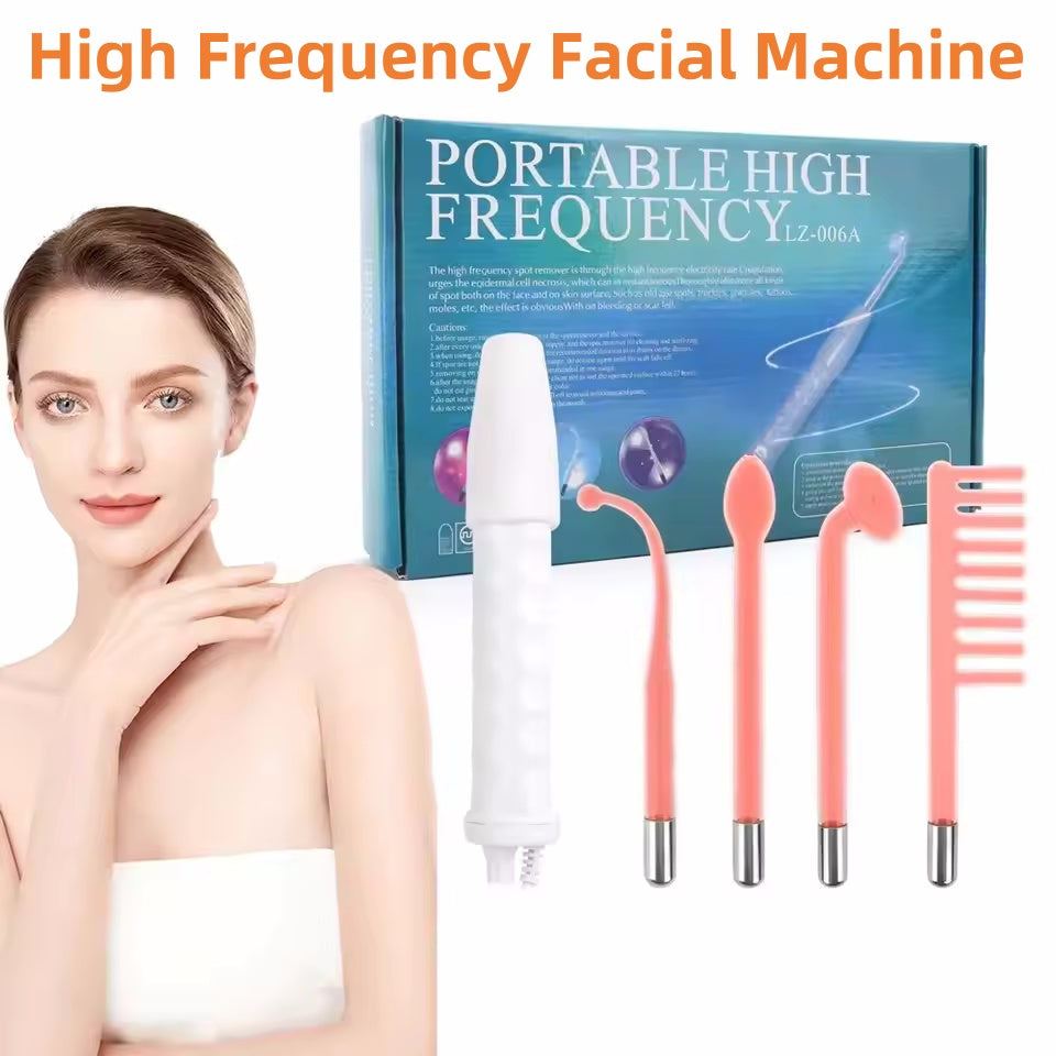 4-in-1 Facial Machine, Handheld Electric Skin Therapy Wand for Acne Treatment, Wrinkle Reducing, Skin Tightening