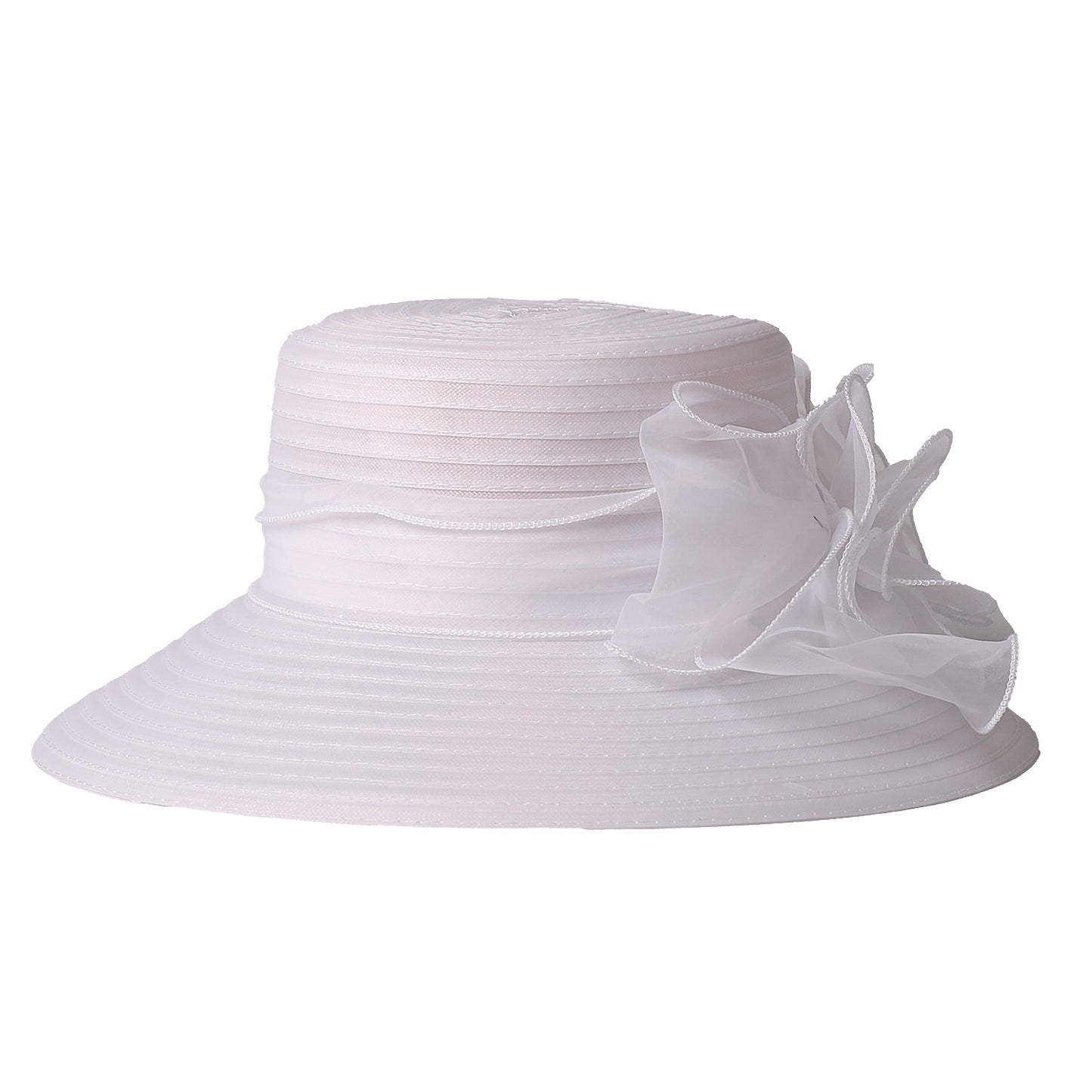 Elegant Black White Flower Fascinators Cap, FS Summer Wide Brim Church Hats for Women, Beach Sunshade Bucket Hat Sombrer