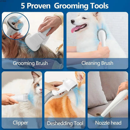Dog Grooming Vacuum  Pet Grooming Kit With 23L Dust Cup  Low Noise Pet Hair Vacuum Cleaner With 5in 4