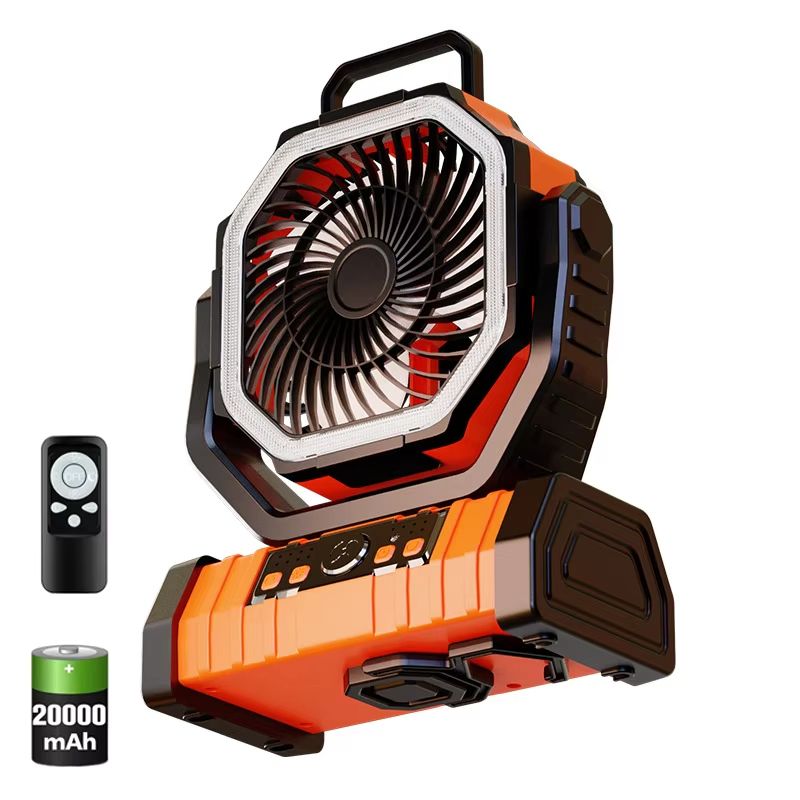 20000mAh Portable Camping Fan With LED Light  Hook  Rechargeable Battery Operated Desk And Outdoor  6